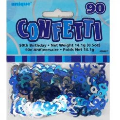 Unique 90th Birthday Table Scatters 14g (Blue, Pink, Black)