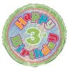 Meteorparty 18" Happy 3rd Birthday Prismatic Foil Balloon Balloons