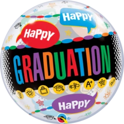 Balloons 22" Qualatex Happy Graduation Bubbles Balloon
