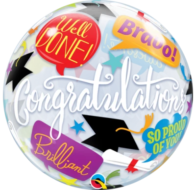 22" Qualatex Graduation Accolades Bubbles Balloon Balloons
