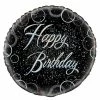 Unique 18" Holographic Silver Happy Birthday Foil Balloon
