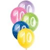 Unique 5pk Assorted 10th Birthday 30cm Pearl Latex Balloons