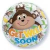 22" Qualatex Get Well Monkey Bubbles Balloon