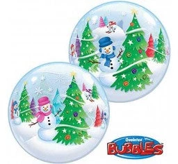 Balloons Qualatex Bubble 22" Winter Snowmen Balloon