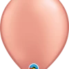 11" Qualatex Plain Latex Balloon - Round Metallic Rose Gold Balloons