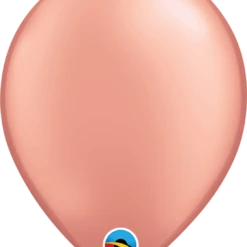 11" Qualatex Plain Latex Balloon - Round Metallic Rose Gold Balloons