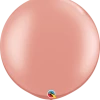 Balloons 3ft Qualatex Plain Latex Balloon - Round Metallic Rose Gold