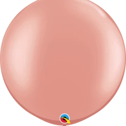 Balloons 3ft Qualatex Plain Latex Balloon - Round Metallic Rose Gold