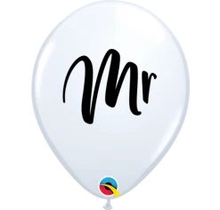 Everything Party 11" Qualatex Printed Mr White Latex Balloon Balloons