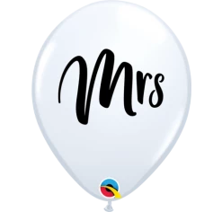 Everything Party 11" Qualatex Printed Mrs White Latex Balloon