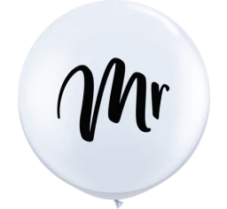 3ft Qualatex Printed Mr White Latex Balloon Balloons