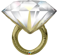 Everything Party Balloons 37" Wedding Diamond Ring SuperShape Foil Balloon
