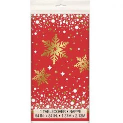 Everything Party Christmas Gold Sparkle Plastic Rectangle Tablecover