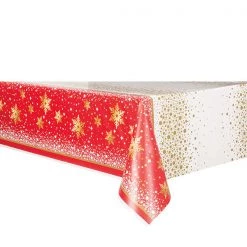 Everything Party Christmas Gold Sparkle Plastic Rectangle Tablecover
