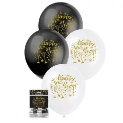 Everything Party 8pk Happy New Year Printed Latex Balloons 30cm