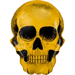 Qualatex Balloons 36" Anagram Halloween Golden Skull Shape Foil Balloon