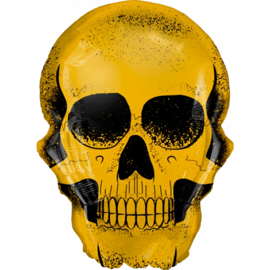 Qualatex Balloons 36" Anagram Halloween Golden Skull Shape Foil Balloon