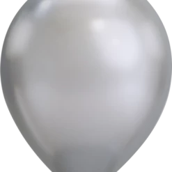 11" Qualatex Plain Latex Balloon - Round Chrome Silver Balloons