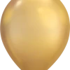 11" Qualatex Plain Latex Balloon - Round Chrome Gold