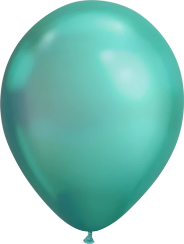 11" Qualatex Plain Latex Balloon - Round Chrome Green Balloons