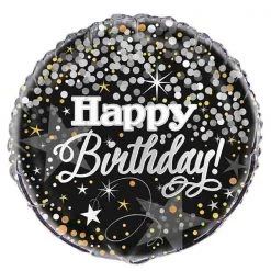 Unique 18" Happy Birthday Gold & Silver Dots Foil Balloon Balloons