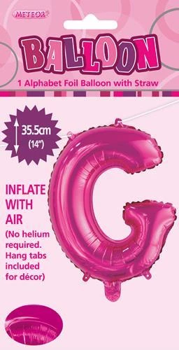 Unique 14" Alphabet Foil Balloon - Letter G (5 Colours)