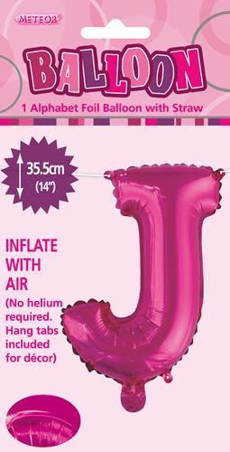 Unique 14" Alphabet Foil Balloon - Letter J (5 Colours)