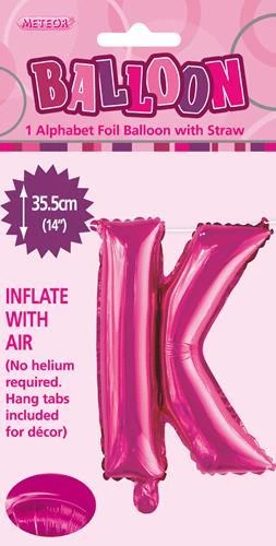 Unique 14" Alphabet Foil Balloon - Letter K (5 Colours)