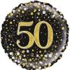 Qualatex 18" Oaktree Holographic Gold & Silver Dots 50th Birthday Foil Balloon