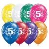 Everything Party Balloons 11" Qualatex 5th Birthday Assorted Colour Latex Balloon