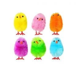 Austwide 6pk Assorted Mini Craft Fluffy Easter Chicks