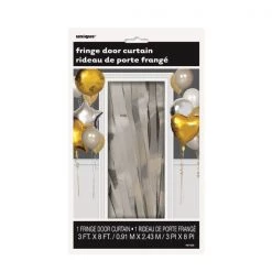 Unique All Birthday Fringe Door Curtain - Silver