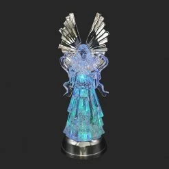 Pacific Wholesale Christmas Angel Lighted Water Lamp LED Swirling Water Glitter Christmas Home Decor By Event