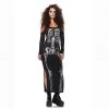 Everything Party Adult - Leg Avenue Deluxe Side Slit Skeleton Dress Costume