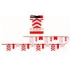 Everything Party All Birthday 3.3m Dots, Stripes & Chevron Paper Pennant Banner - Red