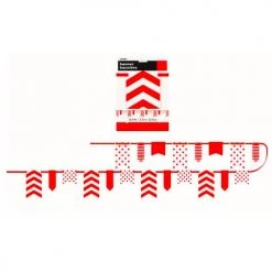 Everything Party All Birthday 3.3m Dots, Stripes & Chevron Paper Pennant Banner - Red