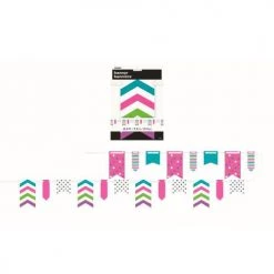 Everything Party 3.3m Dots, Stripes & Chevron Paper Pennant Banner - Multi Colour All Birthday