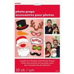 Unique 10pcs Christmas Selfie Photo Booth Props