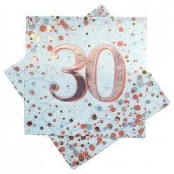 Everything Party All Birthday 16pk Sparkling Fizz Rose Gold Luncheon Napkins - 30th