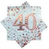 Everything Party 16pk Sparkling Fizz Rose Gold Luncheon Napkins - 40th
