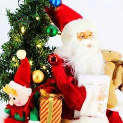 Everything Party By Event 60cm Light Up Santa Claus Figurine Statue Elf Teddy Christmas Standing Decor