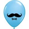 Everything Party 11" Qualatex Moustache & Bowtie Blue Latex Balloon