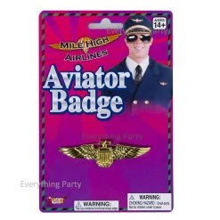 Everything Party Gold Flight Captain Aviator Badge