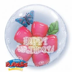 Qualatex 24" Birthday Flower Double Bubbles Balloon