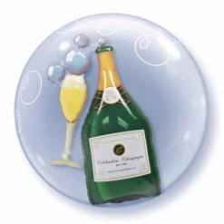 Qualatex 24" Champagne Bottle Double Bubbles Balloon
