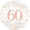 Qualatex 18" Okatree 60th Birthday Holographic Rose Gold Foil Balloon Balloons