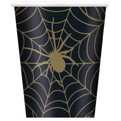 Everything Party 8pk Halloween Black & Gold Spider Web Paper Cups By Event