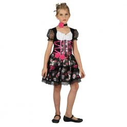 Trademart Girls Deluxe Dead Of The Dead Floral Design Halloween Costume