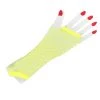 Everything Party Mardi Gras Fishnet Fingerless Long Gloves - Neon Yellow