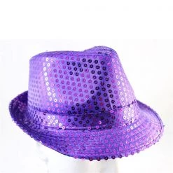 Everything Party Sequin Fedora Hat - Purple By Event